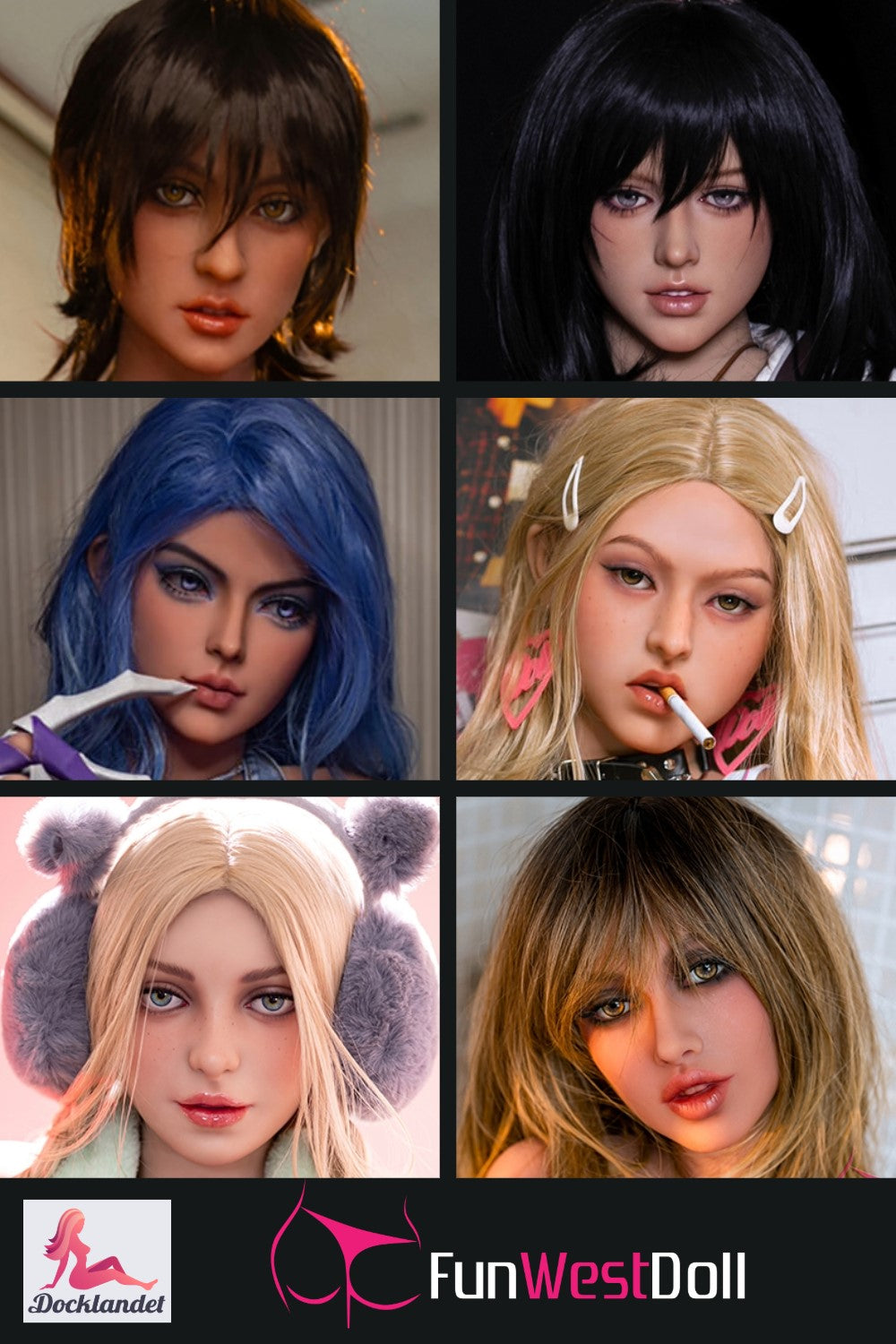 cabeza adicional (FunWest Doll TPE originales)