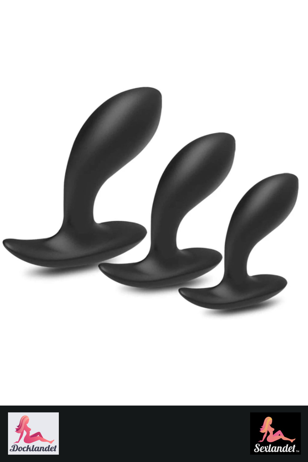Buttplug Curvo - Conjunto de 3 Tamanhos