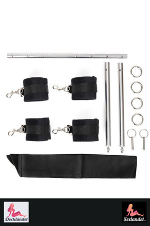 BDSM Sex Set com algemas, fontes de calda e moldura de metal - kit de escravidão ajustável para casais