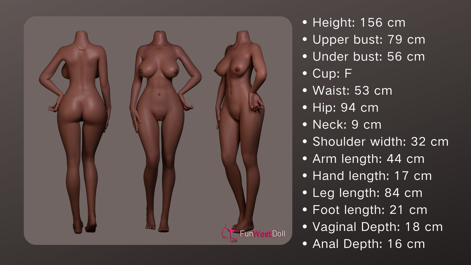 bella muñeca sexual (FunWest Doll 156cm Copa F #037S Silicona)