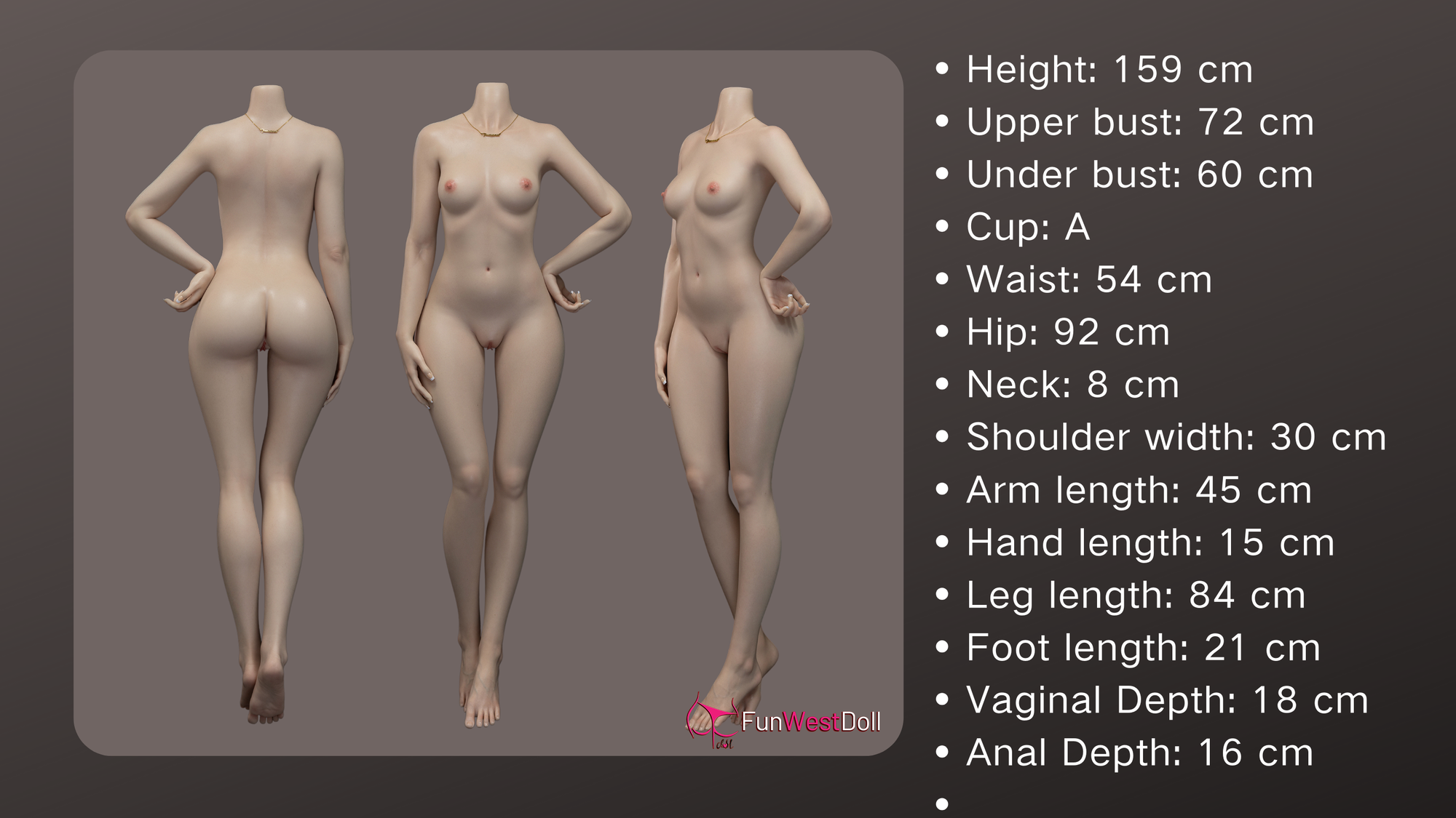 Amy muñeca sexual (FunWest Doll 159cm A-CUP #041S Silicone) EXPRESS