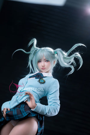Hatsune Miko muñeca sexual (FunWest Doll 159cm A-CUP #041S Silicone)