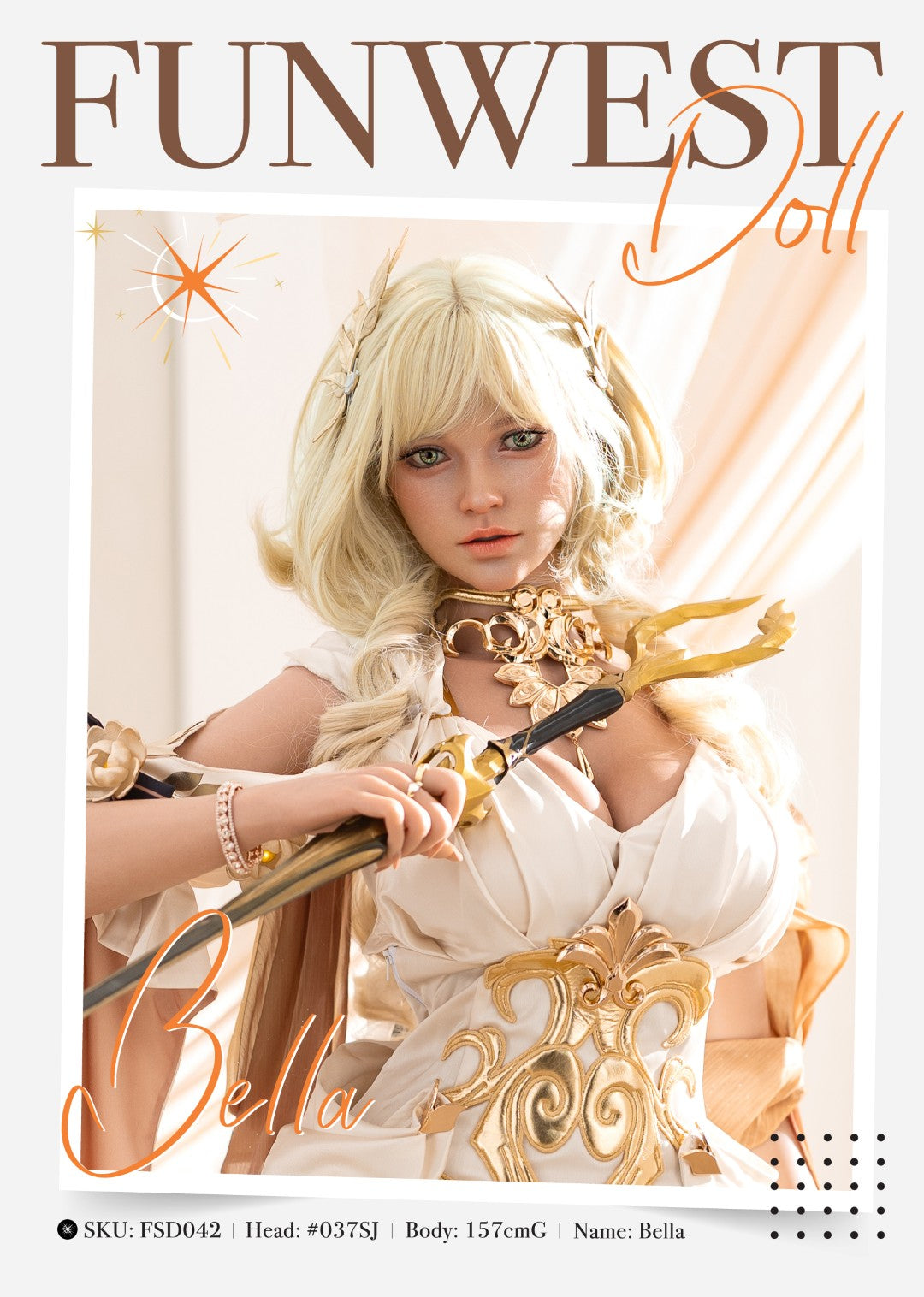 Boneca Sexual Bella (FunWest Doll Copa G de 157 cm #037SJ RST silicone)