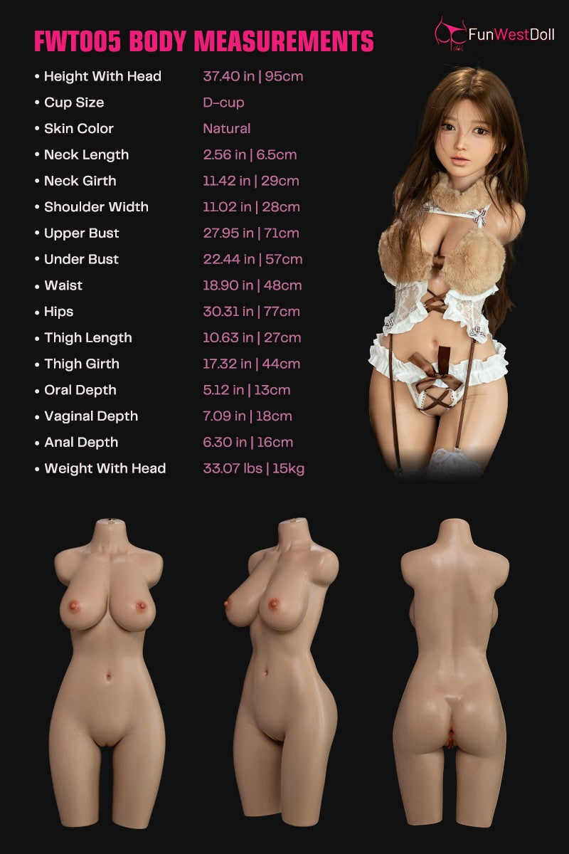 Boneca sexual Amy Torso (FunWest Doll Copo D de 95cm #041SJ Silicone)