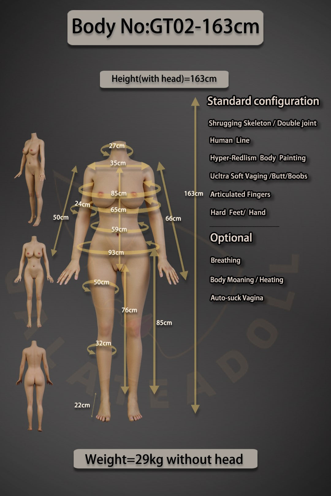 mariana muñeca sexual (Galatea Doll 163 cm D-Cup #061 Silicona)