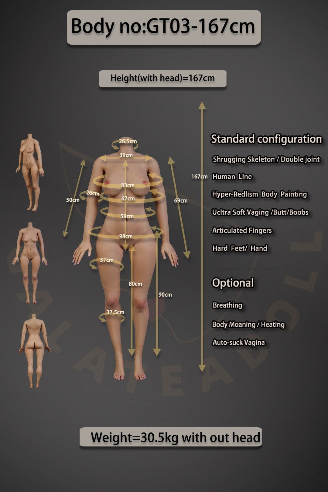 Boneca sexual Nadiya (Galatea Doll Copo D de 167cm #044 Silicone)