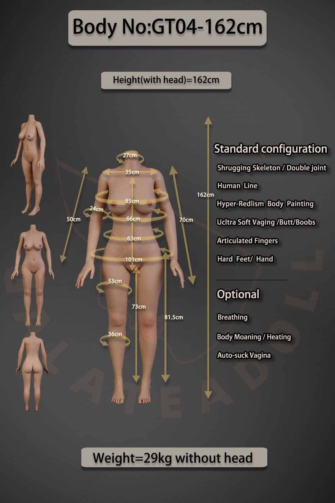 Boneca Sexual Gabby (Galatea Doll Copo C de 162cm #046 Silicone)