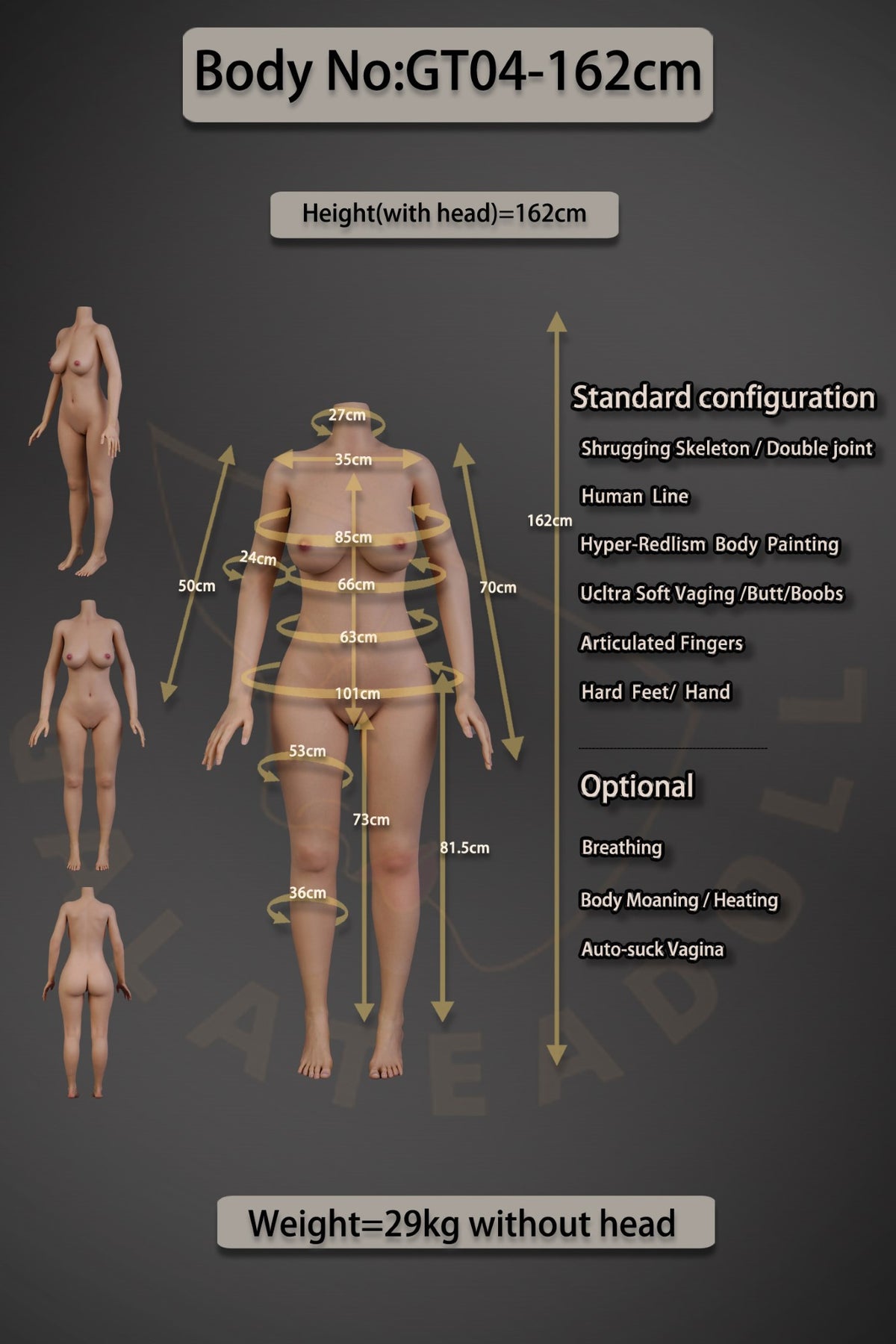 Alexandra Boneca Sexual (Galatea Doll Copo C de 162cm #043 Silicone)