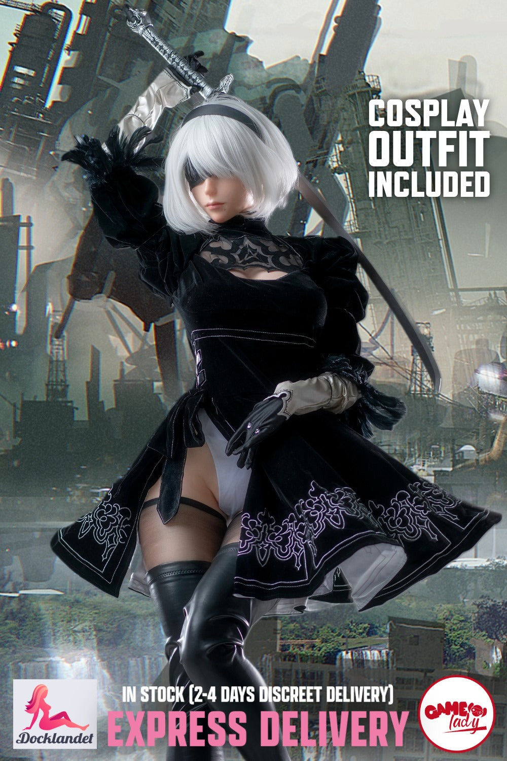 Yorha 2B muñeca sexual (Game Lady 171 cm E-Cup No.18 Silicona) EXPRESS