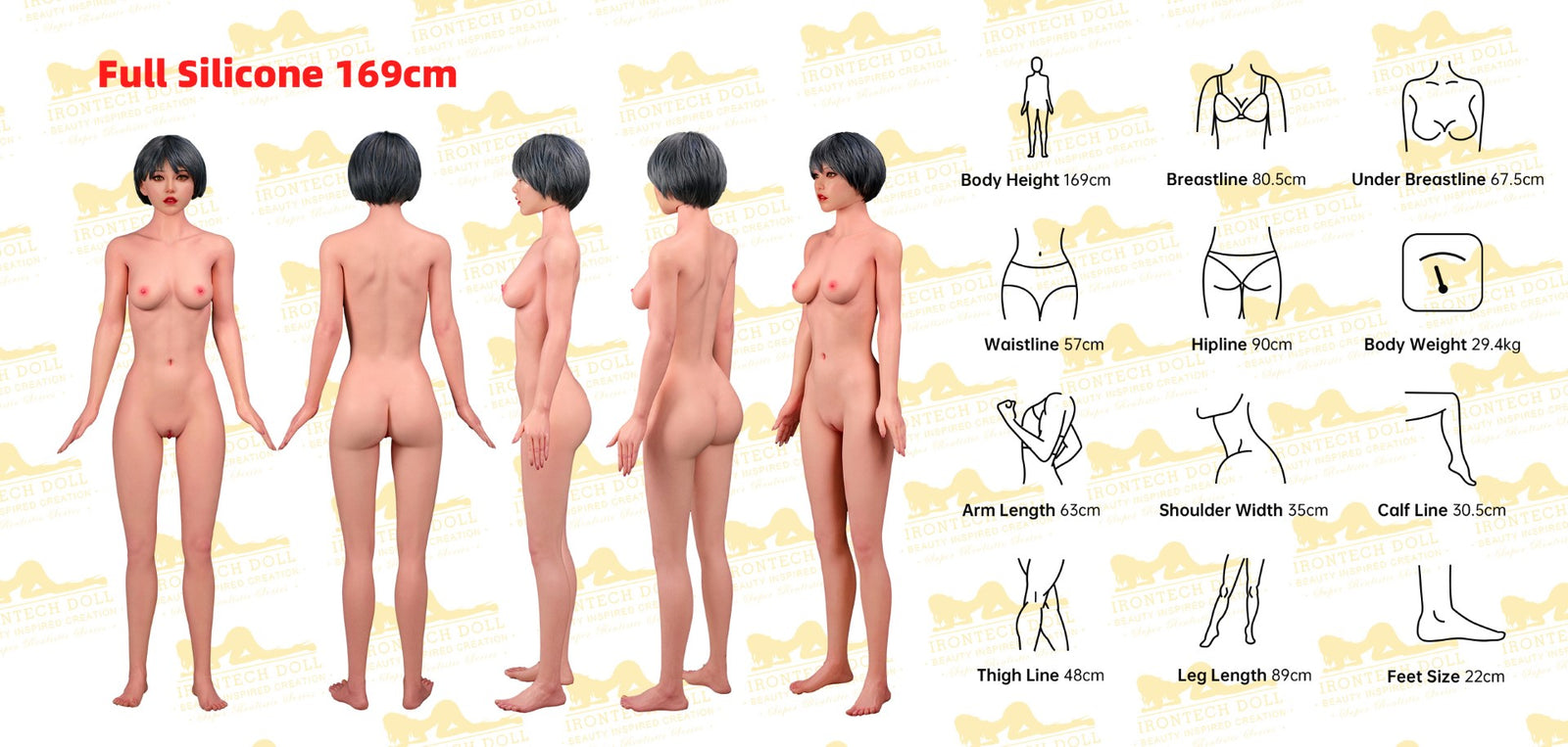 Boneca sexual Layla (Irontech Doll Copo C 169cm S39 Silicone)