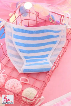 Nó de rosa para boneca sexual (rosa/azul branco, listrado)