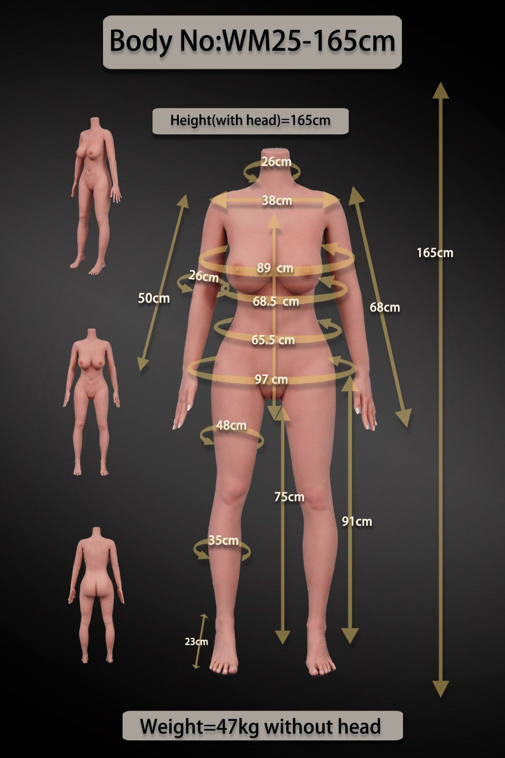 mandi muñeca sexual (WM-Doll Copa D de 165 cm #SS194 TPE+silicona)