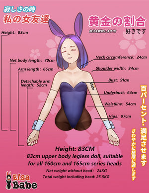 Boneca sexual do torso de Fukada Ryoko (Elsa Babe 83cm RHC007 Silicone)