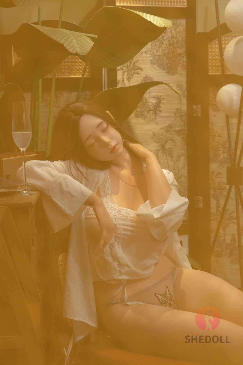 Boneca sexual Cheryl dormindo (SHEDOLL Copo E de 165 cm #SH101 2.0 Silicone)