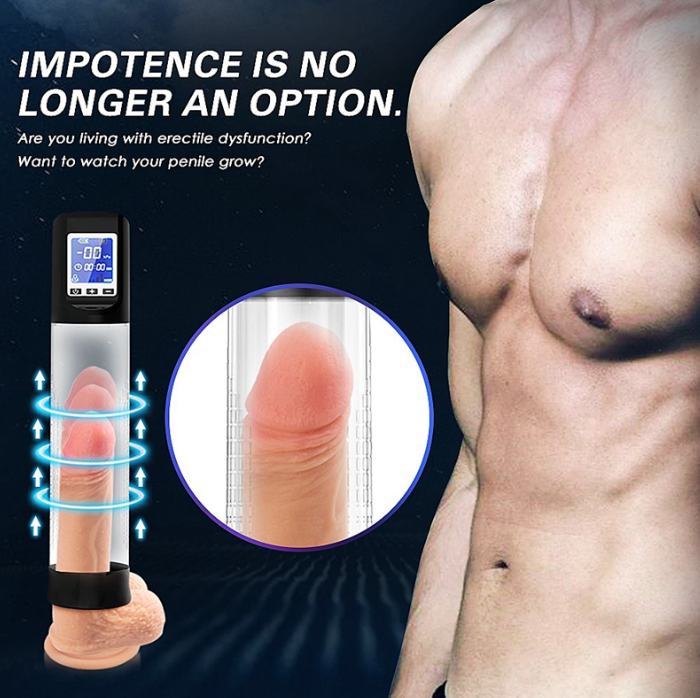 Bomba de pene con vacío y vibración.