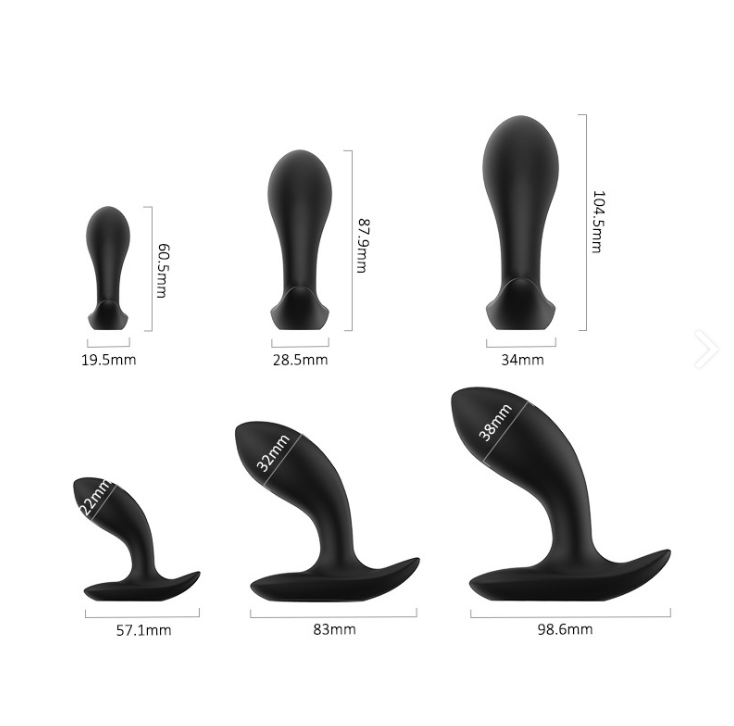 Buttplug Curvo - Conjunto de 3 Tamanhos