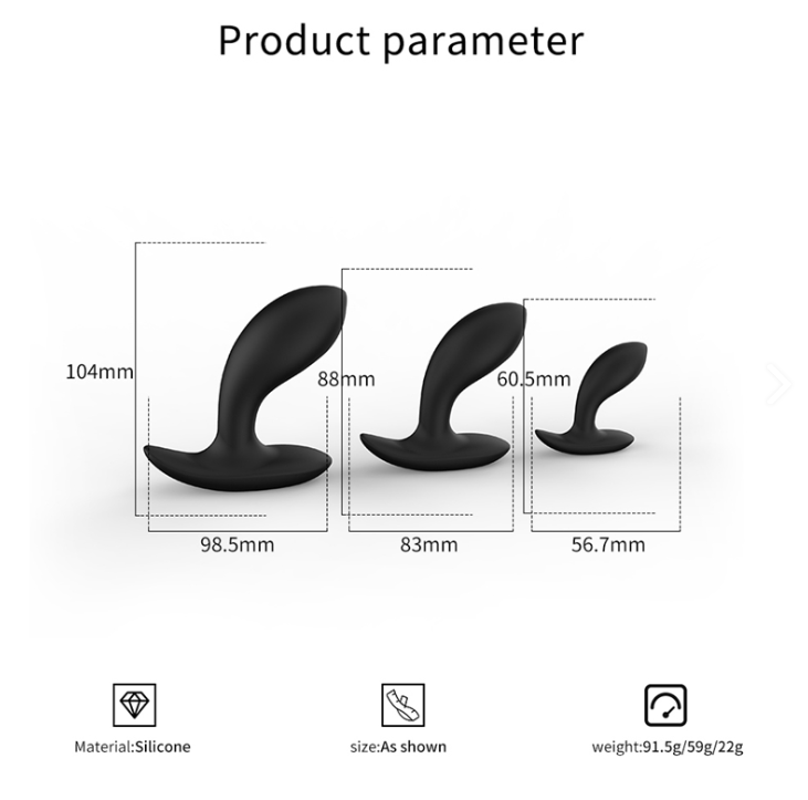 Buttplug Curvo - Conjunto de 3 Tamanhos