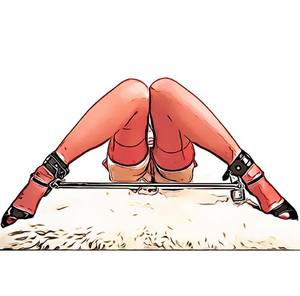 BDSM Sex Set com algemas, fontes de calda e moldura de metal - kit de escravidão ajustável para casais