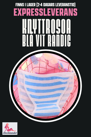 Nó de rosa para boneca sexual (rosa/azul branco, listrado)