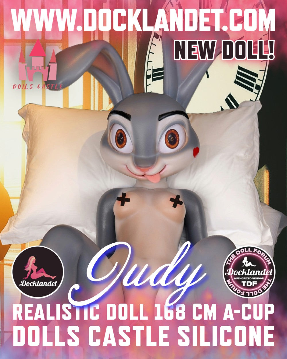 Judy, a boneca sexual do coelho (Dolls Castle Silicone com copo A de 168 cm)
