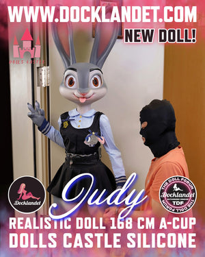 Judy el conejo muñeca sexual (Dolls Castle Silicona A-Cup de 168 cm)