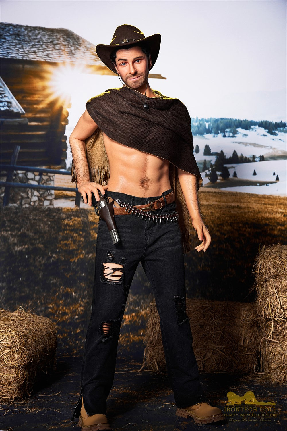 Boneca sexual masculina Allen (Irontech Doll Silicone M6 de 170cm)