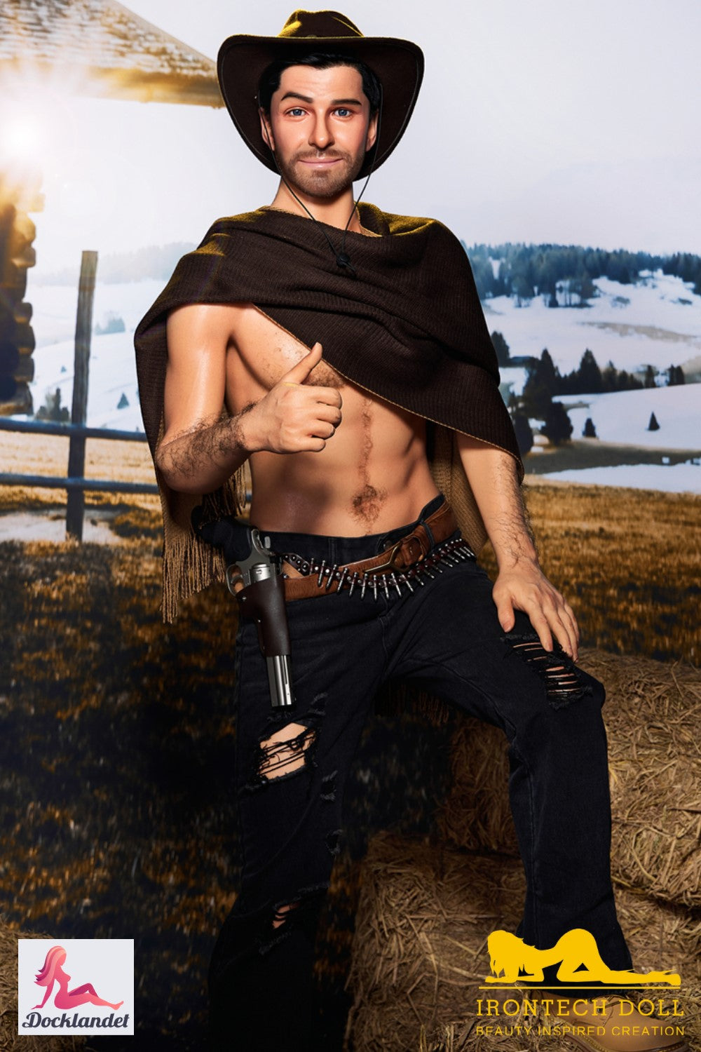 Boneca sexual masculina Allen (Irontech Doll Silicone M6 de 170cm)