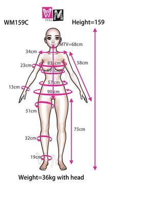 Boneca sexual clara (WM-Doll 159cm c-cup #326 TPE)